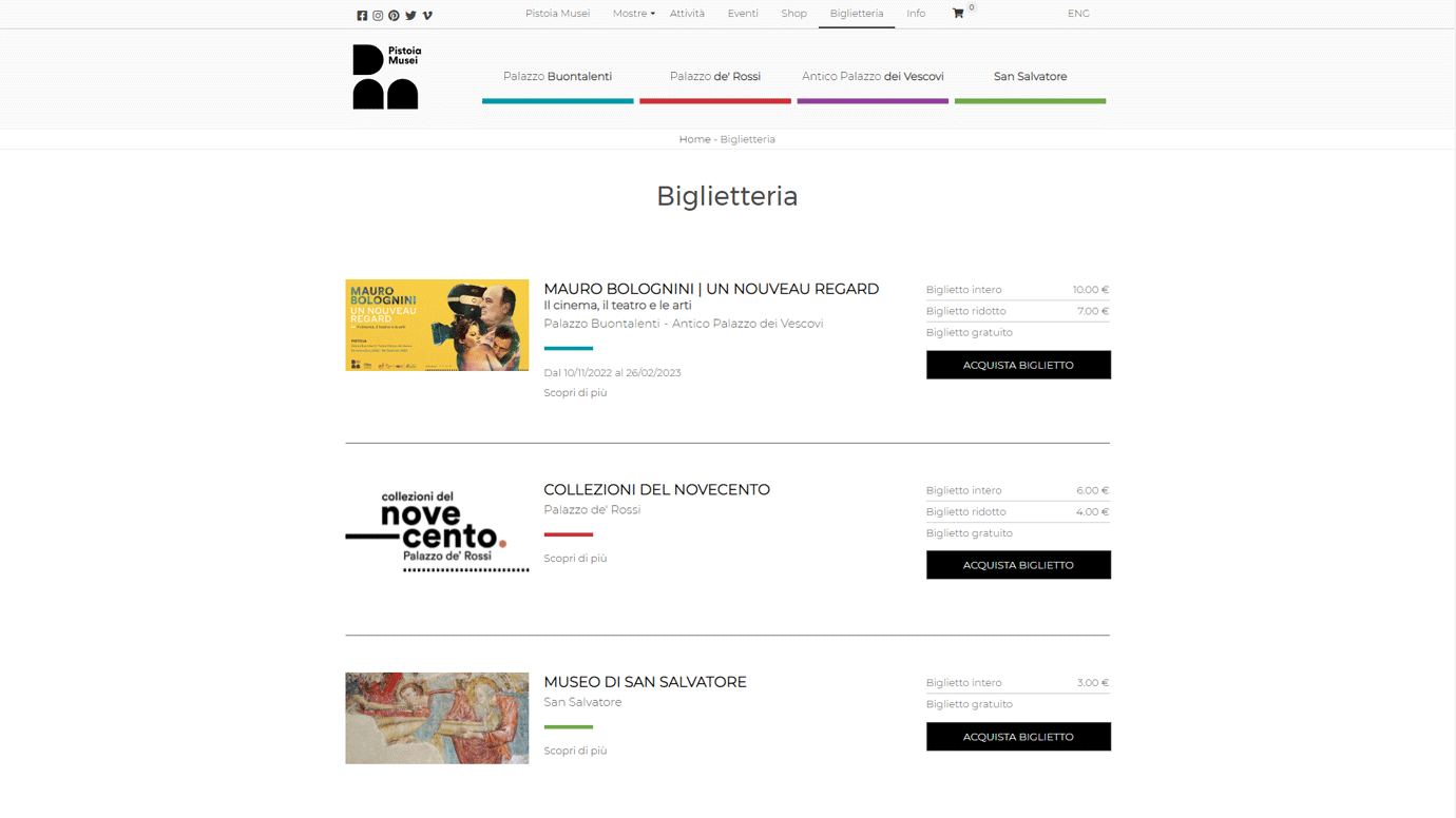 Biglietteria online